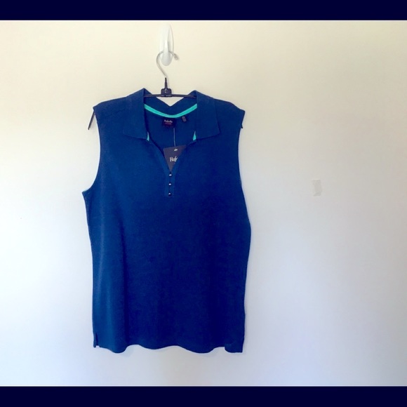 Rafaella navy w/green trim collared golf shirt, NWT/Never worn/sz XL - Picture 6 of 7